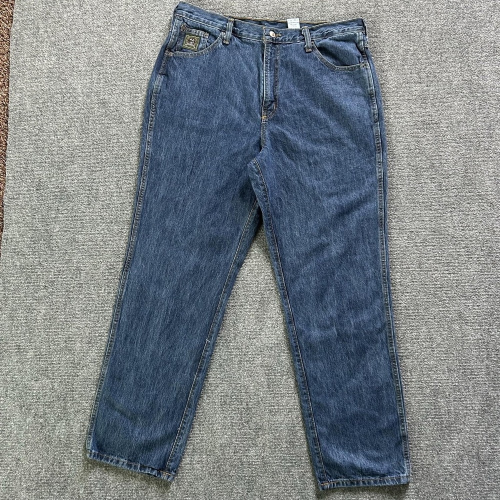 Cinch Jeans Mens 38x32 Blue Medium Wash Relaxed Straight Denim Green Tag